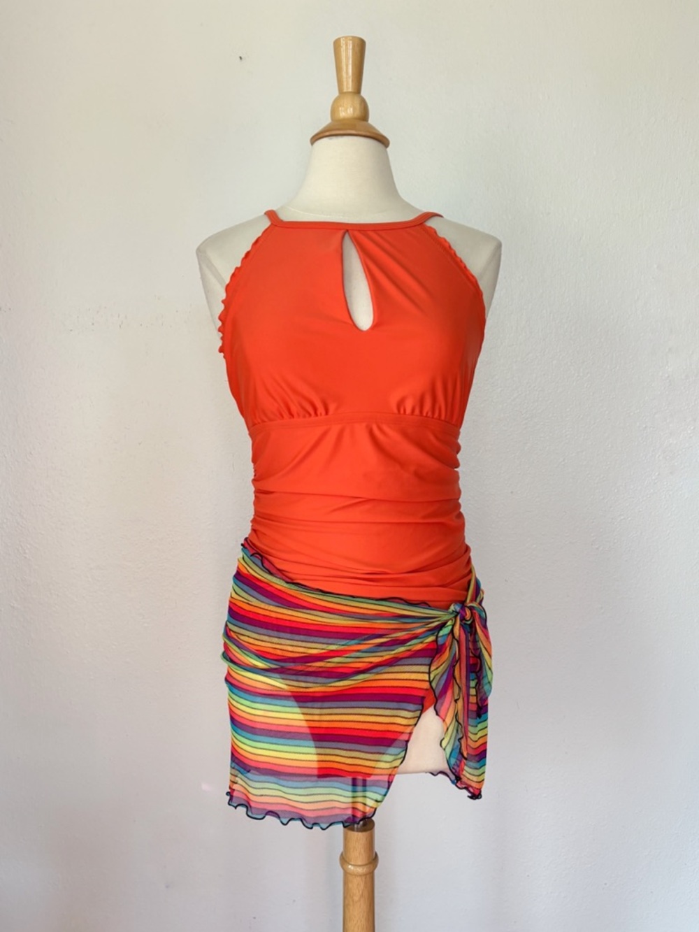 Sheer Rainbow Striped Sarong